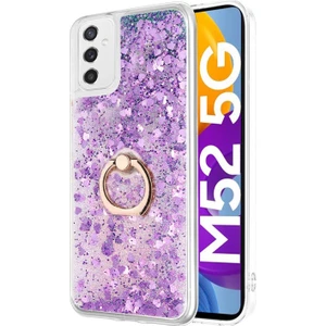 Samsung Galaxy M52 Kılıf Glitter Liquid Holder Mor