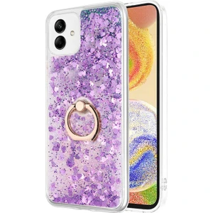 Samsung Galaxy A04 Kılıf Glitter Liquid Holder Mor