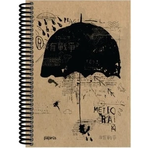 Orta Boy Kareli Sert Kapaklı Desenli Kraft Defter 17 x 23 cm 100 Yp