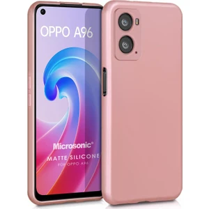 Matte Silicone Oppo A76 Kılıf Rose Gold