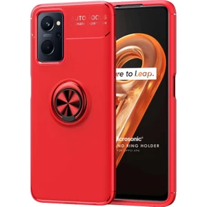 Oppo A76 Kılıf Kickstand Ring Holder Kırmızı
