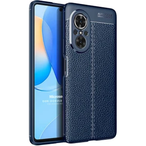 Huawei Nova 9 Se Kılıf Deri Dokulu Silikon Lacivert