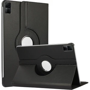 Xiaomi Redmi Pad Kılıf 360 Dönerli Stand Deri Siyah
