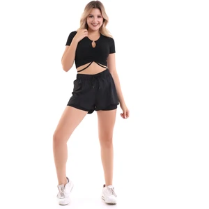 Içi Taytlı Kadın  Paraşüt Kumaş Deniz Şortu