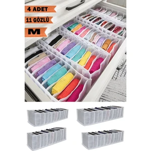 4 Adet 11 Gözlü Medium Çekmece Düzenleyici