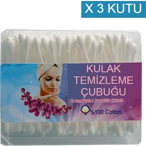 3 Kutu Kulak Çöpü Pamuklu Kulak Temizleme Çubuğu