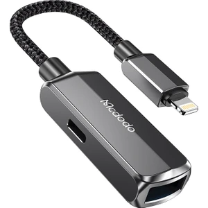 CA-2690 2in 1 Lıghtnıng To Usb-A 3.0 +Lıghtnıng Şarj Desteği ve Veri Aktarım Cihazı - Koyu Gri