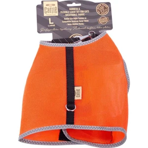 Havalı Dokuma Kedi Göğüs & Gezdirme Takımı Turuncu Large 1.5X30-40 cm