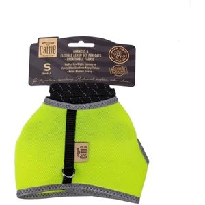 Havalı Dokuma Kedi Göğüs & Gezdirme Takımı Sarı Small 1X20-30 cm