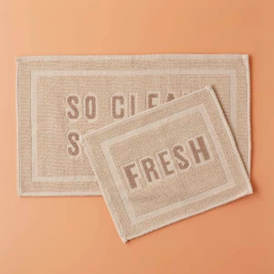 Bella Maison Clean Fresh Paspas Takımı Krem (60X100 - 50X60 Cm)