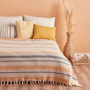 Bella Maison Linea Çift Kişilik Yatak Örtüsü Hardal (200x230)