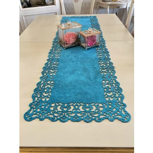 Ergüven Home Mavi Süet Kumaş Runner Dikdörtgen Sehpa Boyu 40X100CM