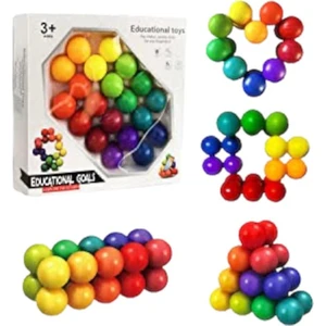 Gökkuşağı Topları Eğitici Mıknatıslı Puzzle Yapboz