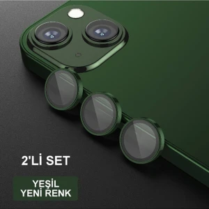 Iphone 13 ve 13 Mini Uyumlu Yeşil Kamera Lens Koruyucu