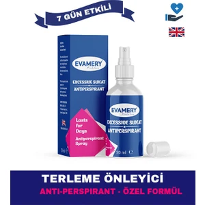 Terleme Önleyici Antiperspirant Sprey İz Bırakmaz - Gün Boyu Kuruluk El Ayak ve Koltuk Altı 50 ml