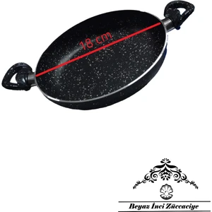 Beyaz Inci Züccaciye Granit 18CM Siyah Çift Kulp Omlet