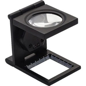 LED Işıklı Ölçekli Lup Mercek Metal Katlanır Kılıflı Büyüteç