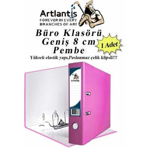 Büro Klasörü Pembe Geniş 1 Adet Plastik Geniş Pembe Klasör Halkalı Paslanmaz Çelik Klipsli 1 Adet