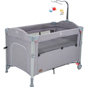 Baby2Go Venedik Anne Yanı Oyun Parkı & Beşik 70x110 Cm Gri