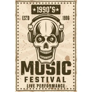 Hayat Poster 1990LAR Müzik Festivali Retro Ahşap Poster