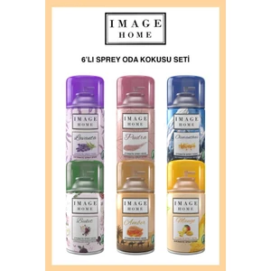 Image Home Lavanta, Pudra, Osmanthus, Buket, Amber, Mango Otomatik Yedek Sprey Oda Ortam Kokusu 6'lı Set x 250 ml