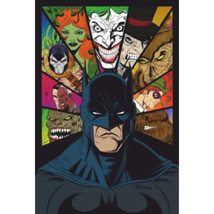 Hayat Poster Batman ve Düşmanları Süper Kahramanlar Retro Ahşap Poster