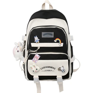 Luofannıbag Karikatür Sevimli Sırt Çantası Büyük Kapasiteli Ortaokul Lise Öğrenci Okul Çantası (Yurt Dışından)
