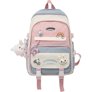 Luofannıbag Karikatür Sevimli Sırt Çantası Büyük Kapasiteli Ortaokul Lise Öğrenci Okul Çantası (Yurt Dışından)