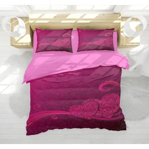 Erays Home Çiçekli Kalp 3D Çift Kişilik Nevresim Takımı