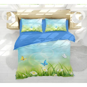 Erays Home Papatya ve Kelebek Temalı 3D Çift Kişilik Nevresim Takımı