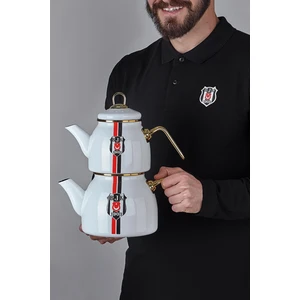 N3435 Beşiktaş Lisanslı Çizgili Çaydanlık Bjk