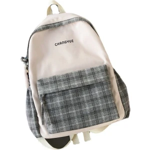 Go Biz Ekose Kontrast Renk Okul Çantası Günlük Çanta  (Yurt Dışından)