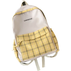 Go Biz Ekose Kontrast Renk Okul Çantası Günlük Çanta  (Yurt Dışından)