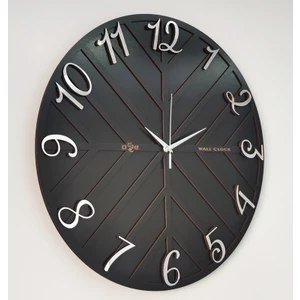 Endless Line Dekoratif Duvar Saati Sessiz Mekanizma 50 x 50 cm Siyah & Gümüş