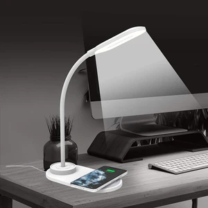 Store Wireless Ciharger Masa Üstü LED Lamba Kablosuz Şarj Özelliği Esnek Gövde Gece Lambası Wireles-Işık