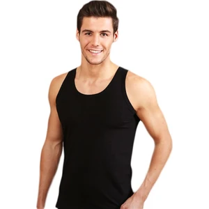 1022 Siyah Klasik 6'lı Askılı Erkek Atlet %100 Pamuk