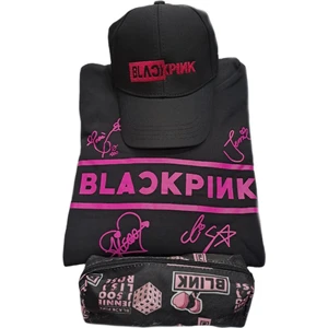 GC GÖKHAN CLUB Blackpink Unisex Sweatshirt Şapka Kalemlik Kombin