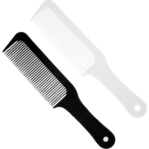 2 Adet Tarak Erkekler Berber Stilist Düz Kesme Siyah Beyaz (Yurt Dışından)