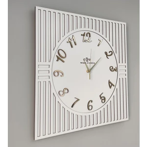 Asse Tasarım Kare Çizgi Desenli Türkçe Rakam Dekoratif 50X50CM Duvar Saati