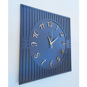 Asse Tasarım Kare Çizgi Desenli Türkçe Rakam Dekoratif 50X50CM Duvar Saati