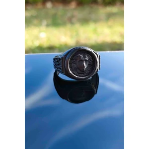 Trend Collection Medusa Model Ayarlanabilir Unisex Siyah Yüzük