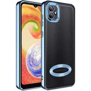 Galaxy A03 Kılıf 5d Kamera ve Lens Korumalı Plating Logo Cut Arkası Şeffaf Silikon Case