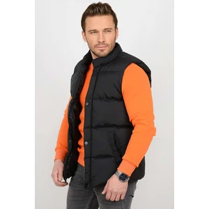 Edwox Erkek Crozvise Slim Fit Şişme Yelek Siyah KF03