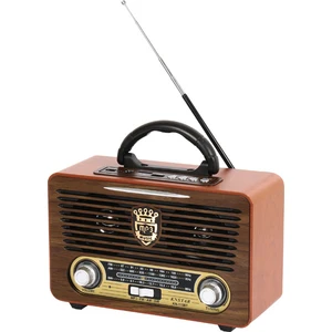 KN-115BT Nostaljik Radyo Kumandalı Bluetooth'lu Usb/tf/aux Destekli Klasik Retro Ahşap Radyo KN-115BT