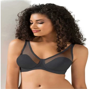 Lejardin Kadın Siyah Toparlayıcı Tüllü Ince Soft Sütyen