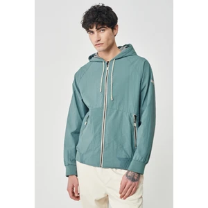 Regular Fit Normal Kesim Kapüşonlu Tam Fermuarlı Mint Yeşili Ceket