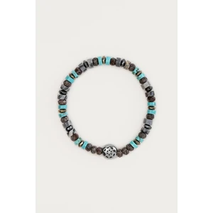 So CHIC Hematit ve Kalsedon Taşlı Çelik Erkek Bileklik