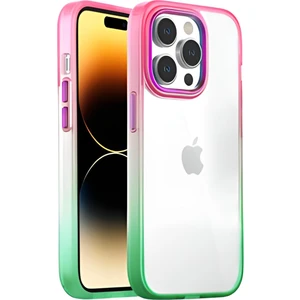 Bilişim Aksesuar Iphone 13 Pro Air Bumper Rainbow Kılıf Pink Green