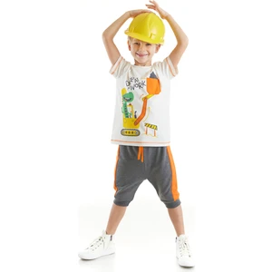 Dino At Work Erkek Çocuk T-shirt Kapri Şort Takım
