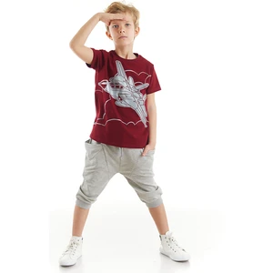MSHB&G Uçak Erkek Çocuk T-Shirt Baggy Kapri Takım